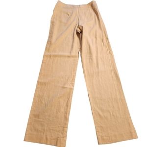 NWOT Chadwicks Women's Tan Linen High Waisted Long Pants Size 12 H8